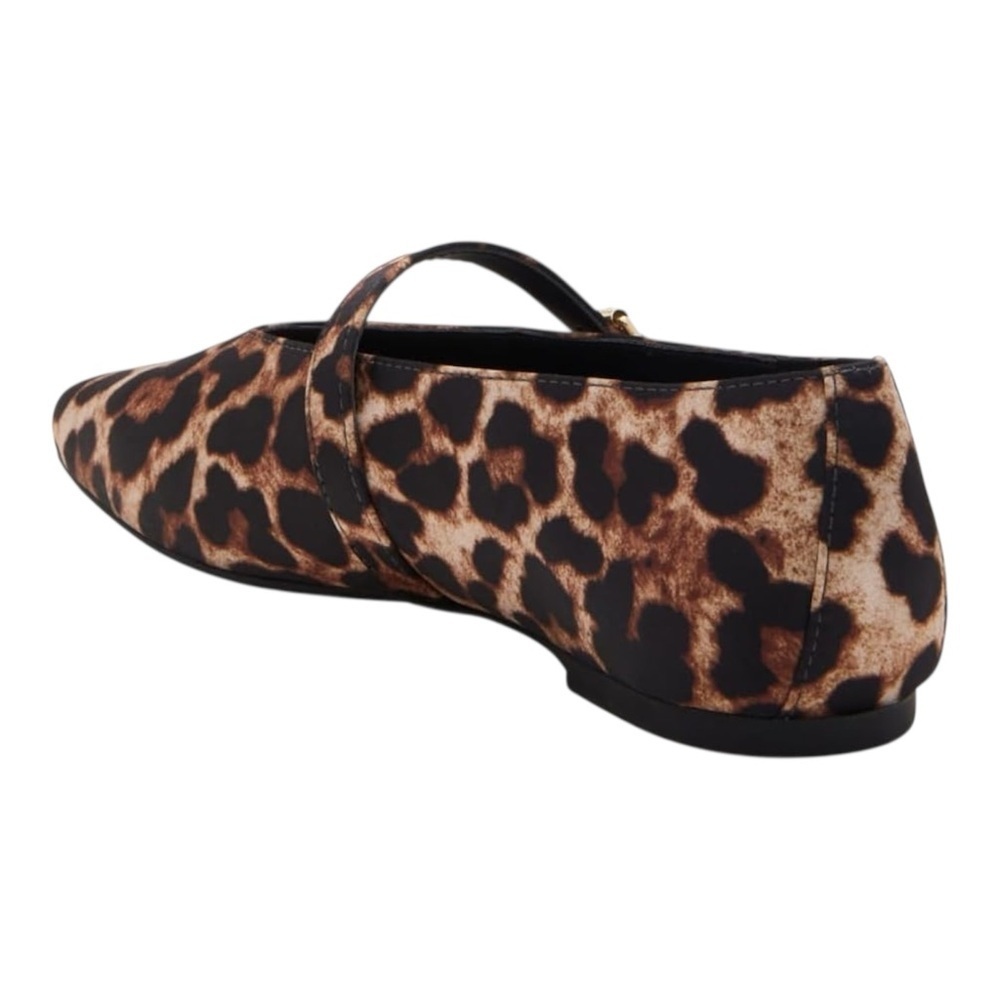 Leopard Print Women's Mary Jane Flats - Picture 3 of 7